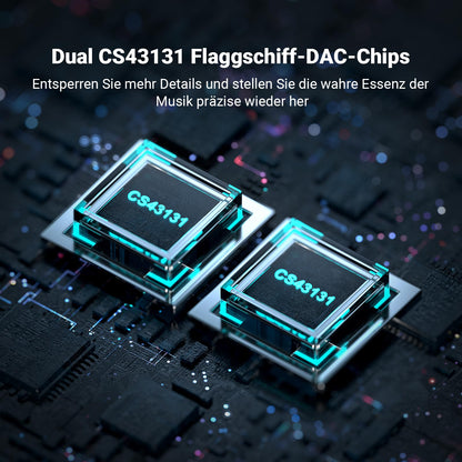 Fosi Audio DS2 Kopfhörerverstärker DAC – Tragbar, USB-C, Dual-Ausgang