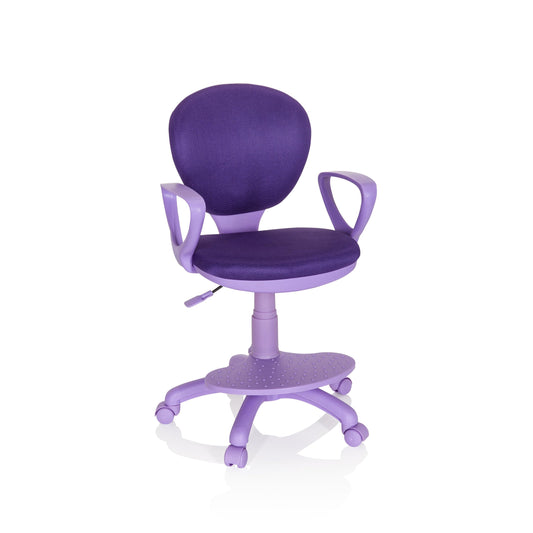 hjh OFFICE 671009 Kinderdrehstuhl Kid Colour Stoff Lila. Höhenverstellbar mit Rollen. Zum Sitzen an Schreibtischen.