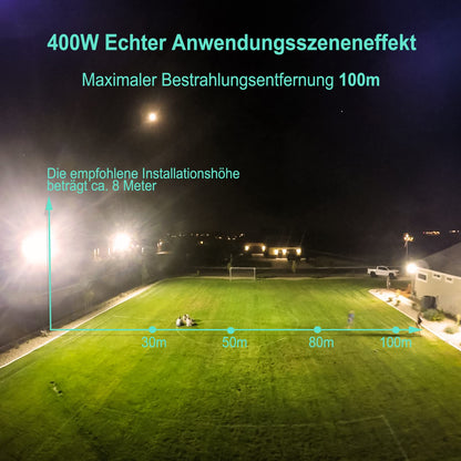 POWFUL LED Flutlicht 400W 40000LM Aussen IP67 3000K