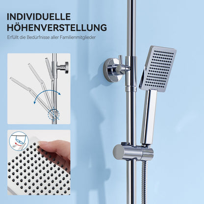 Auralum Thermostat Duschsystem mit Verbrühschutz – 25x25cm Regendusche