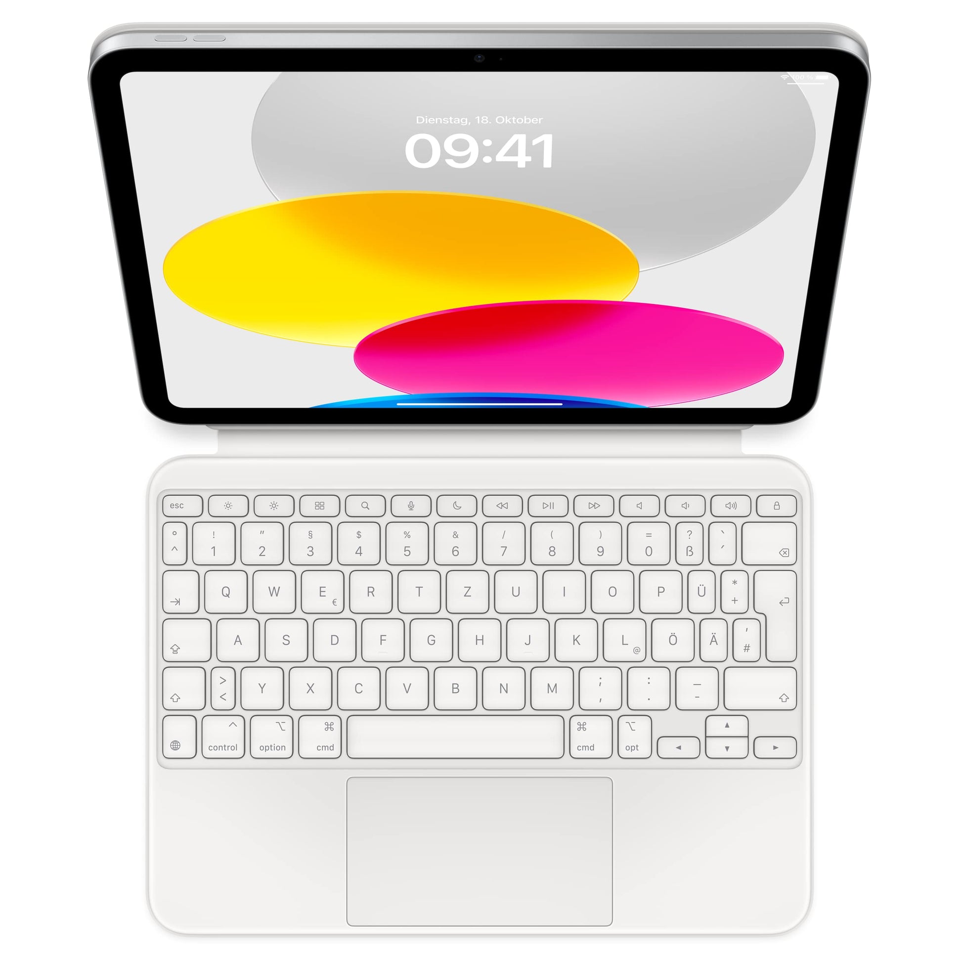 Apple Magic Keyboard Folio Tastaturhülle für iPad 10. Gen. Deutsch. Dunkle Tastaturhülle mit Schutz und Texteingabe.