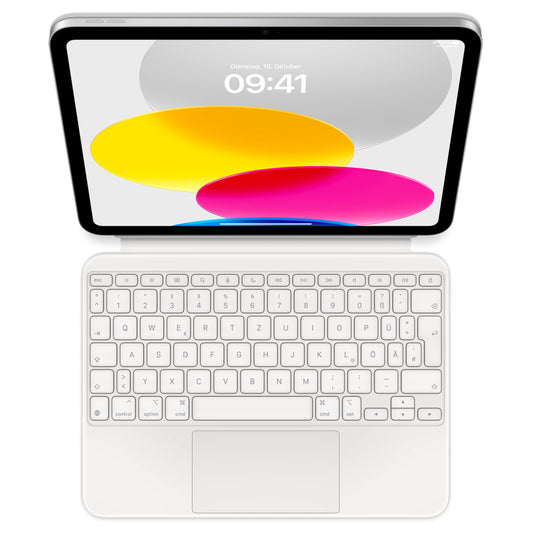 Apple Magic Keyboard Folio Tastaturhülle für iPad 10. Gen. Deutsch. Dunkle Tastaturhülle mit Schutz und Texteingabe.