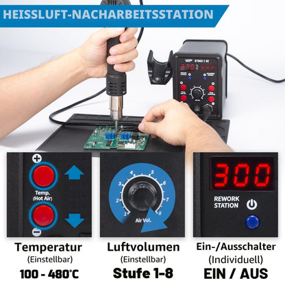 WEP 8786D-I SE 2-in-1 Lötstation mit Heissluftstation Set