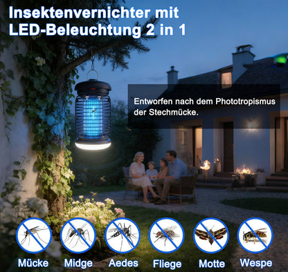 WUEAOA Insektenvernichter elektrisch, UV-Mückenlampe 4200V mit LED