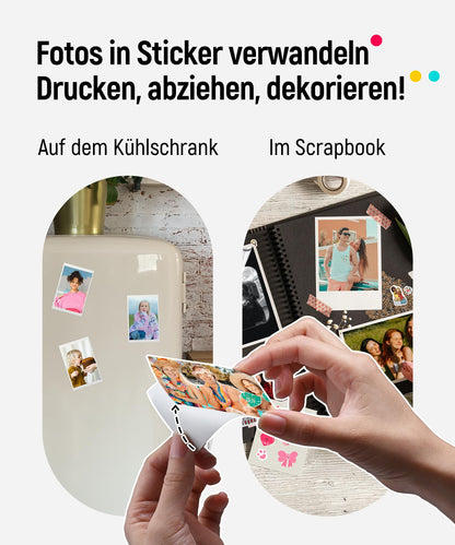 Liene Pearl K100 Mini Fotodrucker mit 50 Blatt Zink-Fotopapier