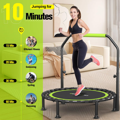 ZCMHAXJ Trampolin klappbar, Ø 101,6 cm, bis 204 kg, mit Haltegriff