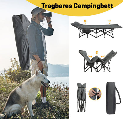 ATORPOK Camping Feldbett klappbar Gästebett – Grau, 200 kg