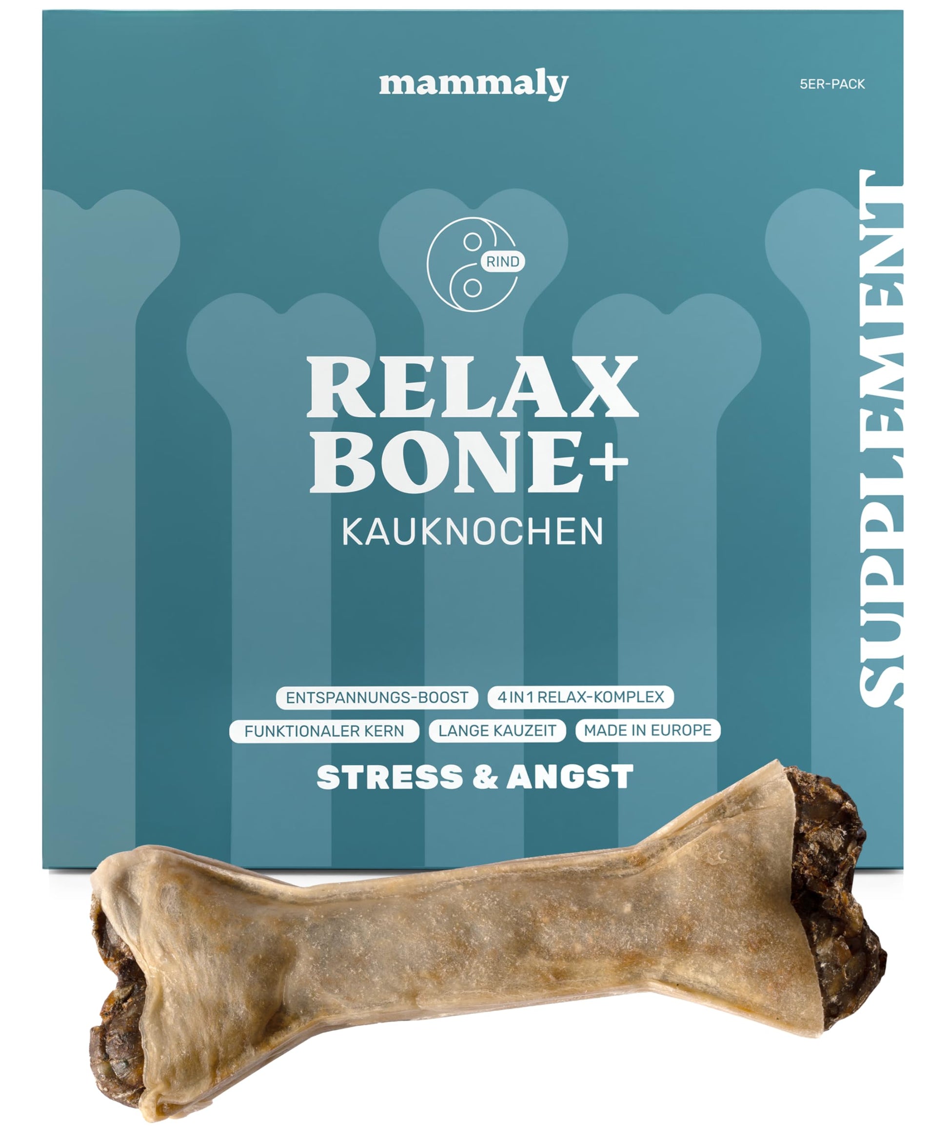 mammaly Relax Bone+ Kauknochen mit Kamille & Lavendel, 17 cm