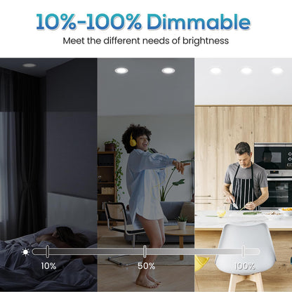 ALUSSO LIGHTING LED Einbauspots 7W Dimmbar IP44 Weiss 12er Set