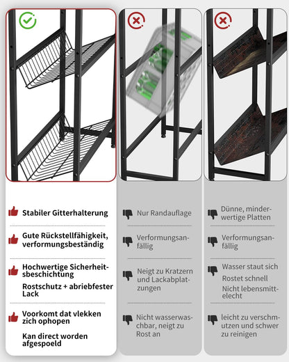 Rainsworth Getränkekistenregal mit Ablage – für 4 Kisten, Schwarz