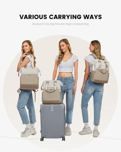 LOVEVOOK Damen Rucksack Gross mit Laptopfach 17 Zoll, wasserdicht