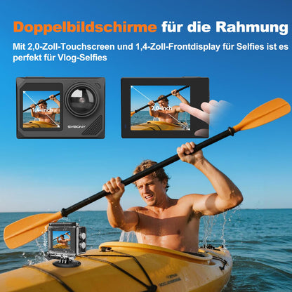SVBONY SVGo2 4K Action-Kamera, wasserdicht bis 30 m, Dual-Screen