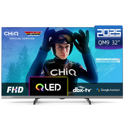 CHIQ 32 Zoll QLED FHD HDR10 Fernseher - Google TV, Schwarz