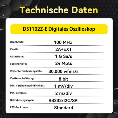 RIGOL DS1102Z-E Labor-Oszilloskop - 100MHz, 2 Kanäle