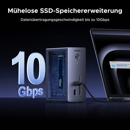UGREEN Revodok Pro Docking Station mit M.2 NVMe Gehäuse, USB-C Hub