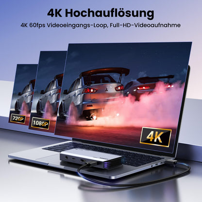 UGREEN Video Capture Card 4K HDMI Aufnahmekarte USB 3.0 mit Loop-Out