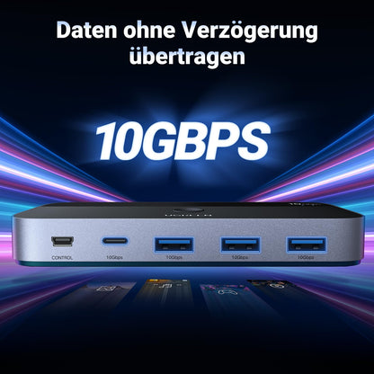 UGREEN USB C Umschalter 2PC 2x4 USB 3.2 10Gbps mit Kontroller