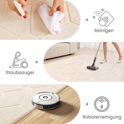 Sour Lemon Waschbarer Teppich Creme – Kurzflor, 200x300 cm