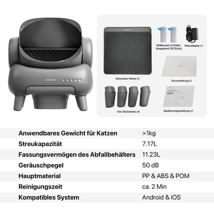 Neakasa M1 Oben offenes selbstreinigendes Katzenklo XXL