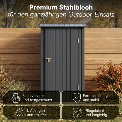 STEELSØN Timir Gerätehaus Metall mit Pultdach, 103x100 cm, Anthrazit