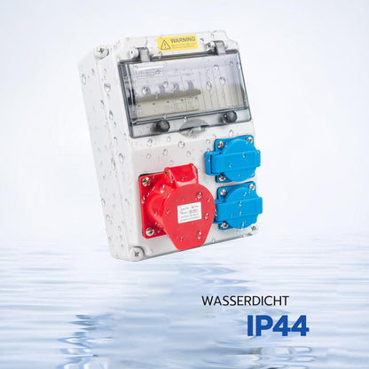 WSPIHO Baustromverteiler Wand IP44 – 2x16A 1P, 1x32A 3P LS