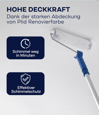 Plid® Anti Schimmel Renovierfarbe Innen Weiss 5L - Sanier-Set