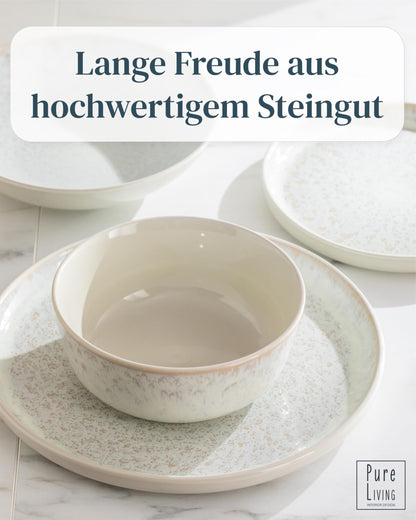 Pure Living Ibiza Steingut Geschirrset 24 tlg. - Beige
