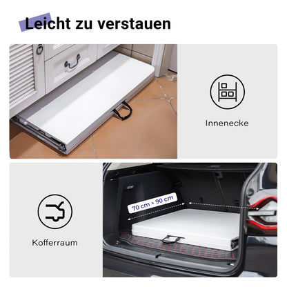 Byliable Klapptisch Falttisch – 180cm Kunststoff Weiss