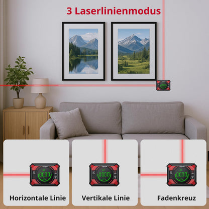 XUNTOP DL905 Digitaler Winkelmesser 3-in-1 mit Laser und LED-Display