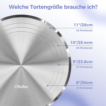 Ohuhu Drehteller Torte 30 cm, drehbare Tortenplatte aus Aluminium