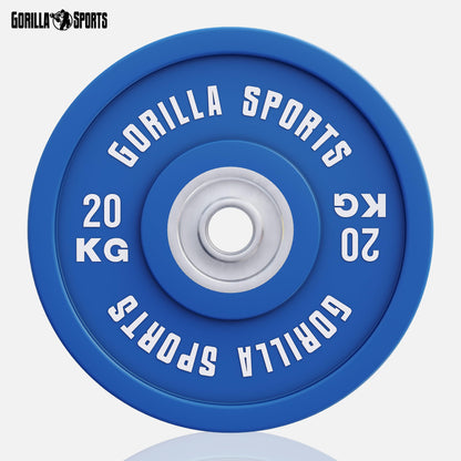 GORILLA SPORTS® Bumper Plate 50mm – Hantelscheibe 20kg einzeln