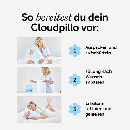 Cloudpillo Memory Foam Kissen 2er-Set, höhenverstellbar, 40x80 cm
