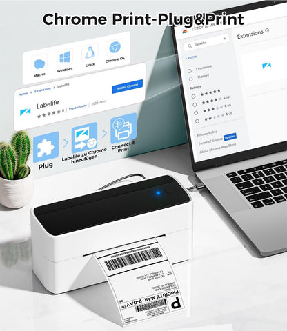 Phomemo 241BT Etikettendrucker, Bluetooth-Thermodrucker 4x6