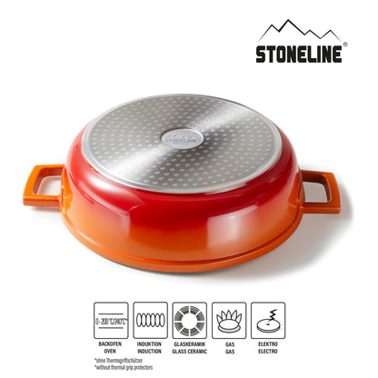 STONELINE Cocotte Bräter Aluguss 28 cm Induktion – Ofenrot