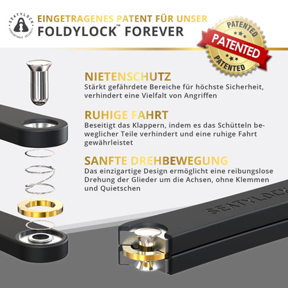 FoldyLock Forever Faltschloss mit Schlüssel – Sold Secure Gold 90 cm