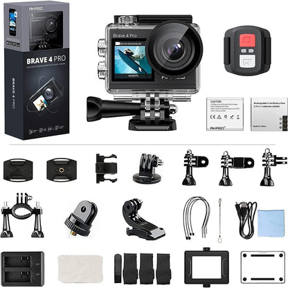 AKASO Brave 4 Pro Action Cam 4K WiFi Unterwasserkamera Grau