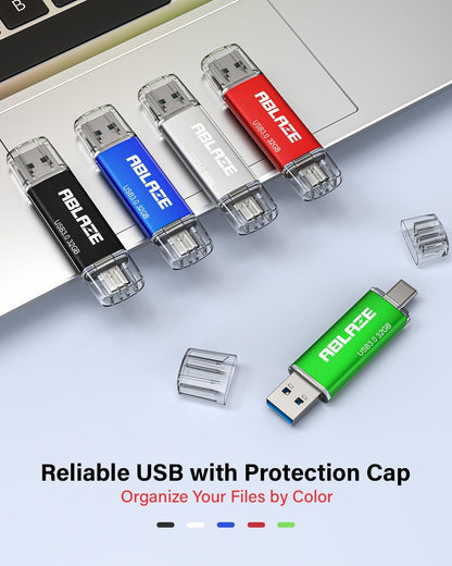 ABLAZE USB-C Stick 32 GB 5er-Pack, 2-in-1 USB 3.0 OTG Speicherstick