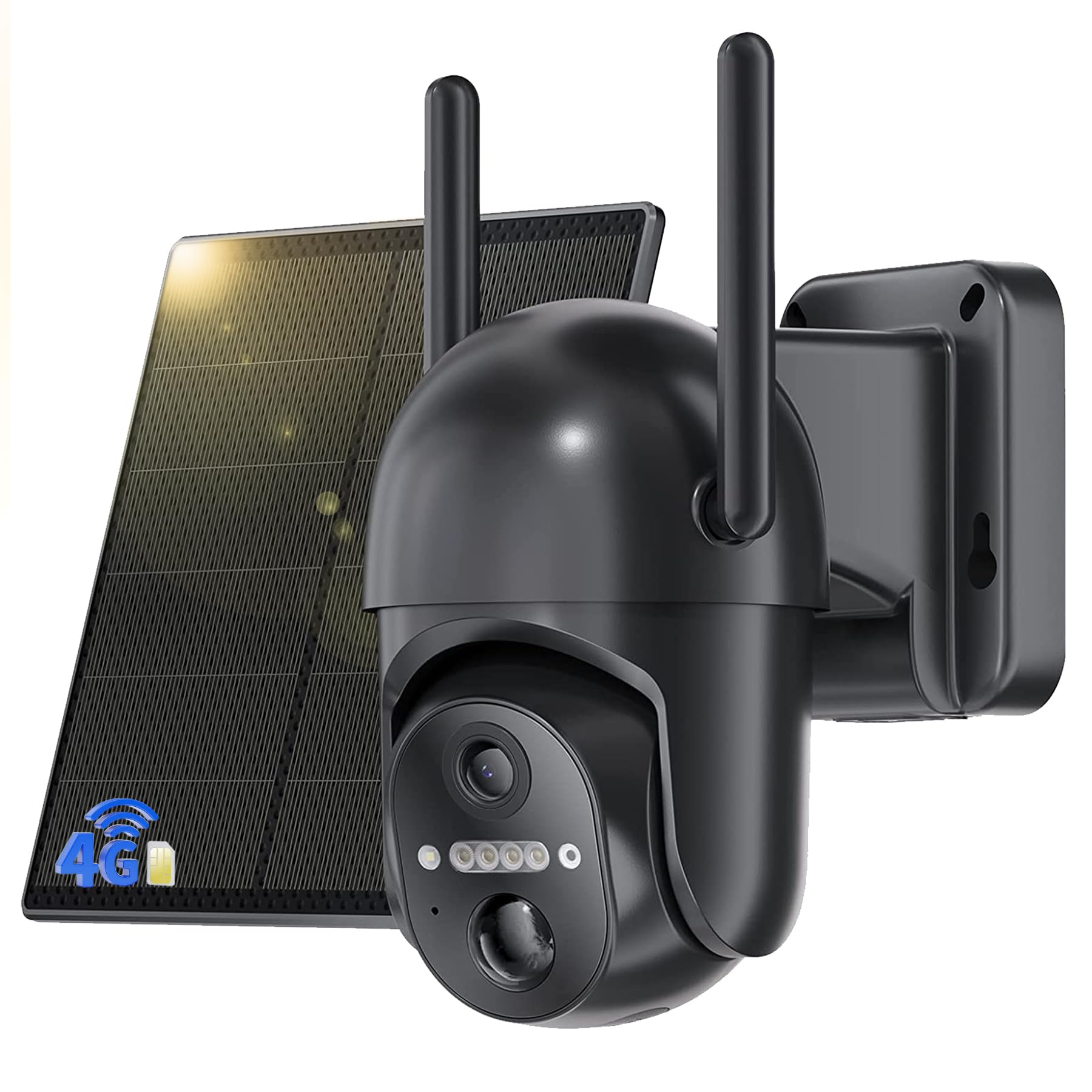 NUASI 4G LTE Überwachungskamera Aussen Solar Akku 2K PTZ IP66 mit Solarpanel für Aussenüberwachung ohne WLAN