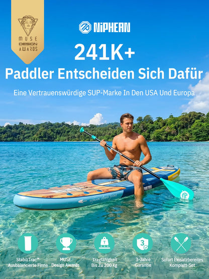 Niphean SUP Board 320 cm, aufblasbares Paddle Board mit Sitz, 200 kg