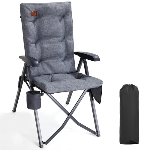 EVER ADVANCED Faltbarer Rückenverstellbarer Campingstuhl - Gepolstert. Faltbarer, gepolsterter Stuhl mit verstellbarer Rückenlehne für komfortables Camping.