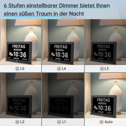 WallarGe Digitale Demenzuhr WSC701-B, 7-Zoll-Display, schwarz
