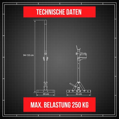 K-Sport Squat Rack I Kniebeugenständer - Verstärkt bis 250 kg