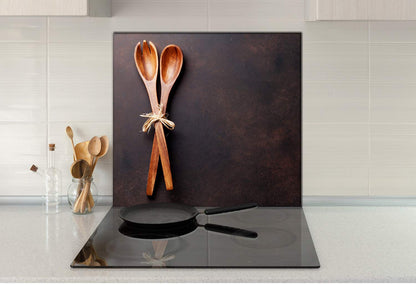 decorwelt Küchenrückwand Essen Glas Spritzschutz – 65x60 cm Schwarz
