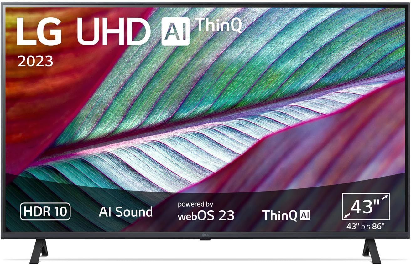LG 43UR78006LK UHD Smart TV - 43 Zoll (2023). Rechteckiger, schwarzer Bildschirm für UHD-Inhalte und Smart TV-Nutzung.