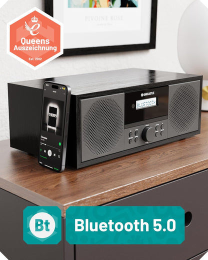 Majority DAB500 Stereoanlage mit DAB+, CD-Player, Bluetooth und UKW