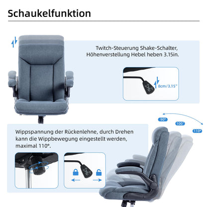 MZLEE Ergonomischer Bürostuhl Computer Drehstuhl - Navy Blau