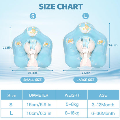 LOOWARTS Baby-Schwimmring mit Baldachin, UPF 50+, 12–36 Monate