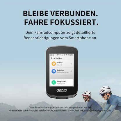 GEOID CC700 Pro GPS Fahrradcomputer mit 2,8-Zoll-Touchscreen