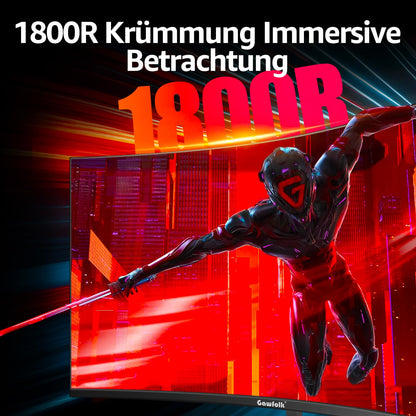 Gawfolk Curved PC Bildschirm – 27 Zoll FHD 100Hz Schwarz