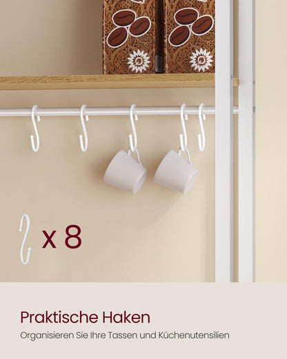 VASAGLE Küchenregal KKS058Y02 mit Steckdosen, 40 x 60 x 170 cm